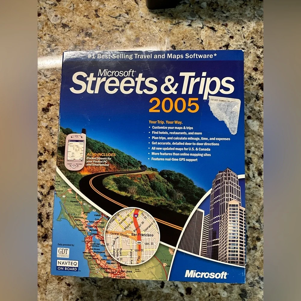 Vintage Microsoft Streets and Trips 2005 no GPS version map maps travel